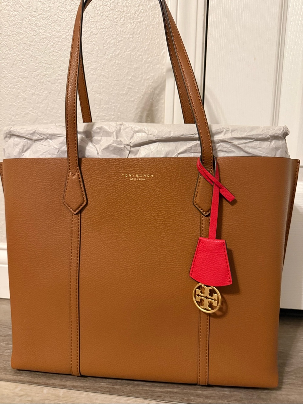 Tory Burch Perry Tripe Compartment 👜 Tote - Picture 3 of 8